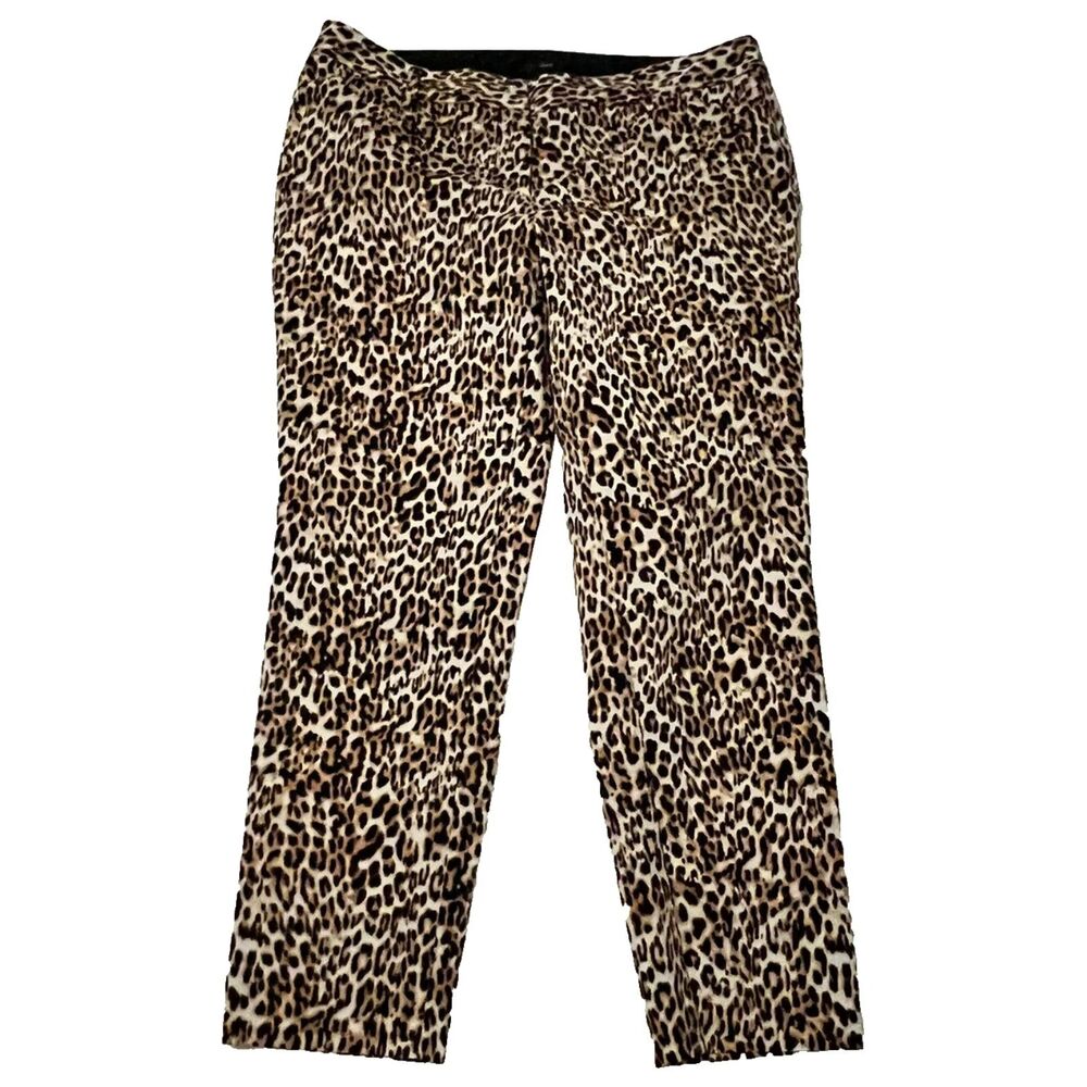 NEW Worthington NWT Women's 6 Black Brown Leopard Print Ankle Pants